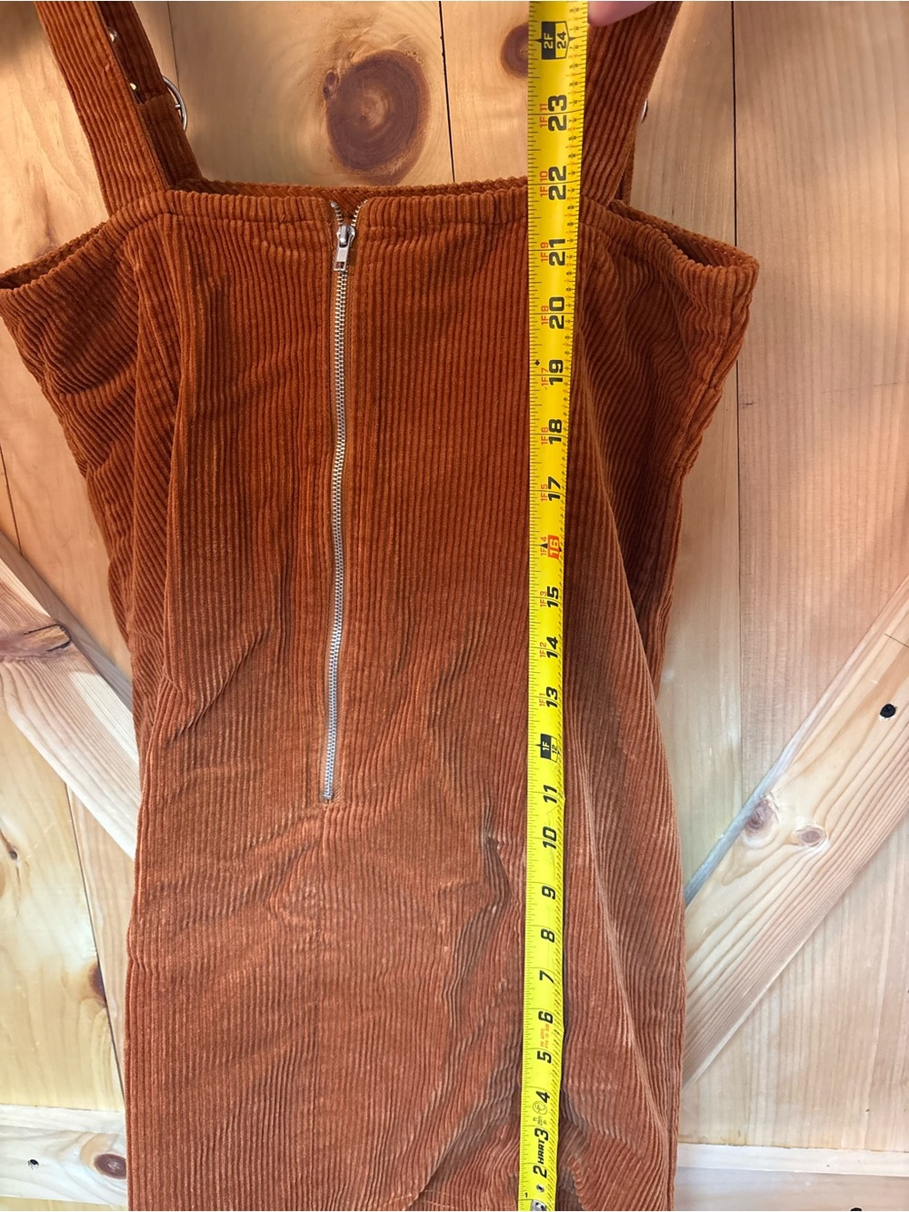 Forever 21 Rust Corduroy Mini Dress with Adjustable Straps and zipper in back - Picture 7 of 7